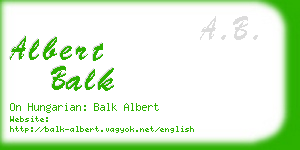 albert balk business card